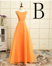 beautiful modest long orange new tulle elegant fabric boat neck top evening dress party dresses 2017 dinner ball gown H4121 - Ur World Services 